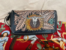 Load image into Gallery viewer, Myra Leather Wallet Tooled and Painted Leather with Skull