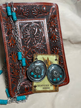 Load image into Gallery viewer, Sombrero Earrings w/ 3 Turq Stones