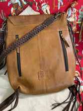 Load image into Gallery viewer, Concealed Carry Large Leather Crossbody with Live Edge and Bone