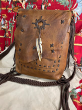 Load image into Gallery viewer, Concealed Carry Large Leather Crossbody with Live Edge and Bone