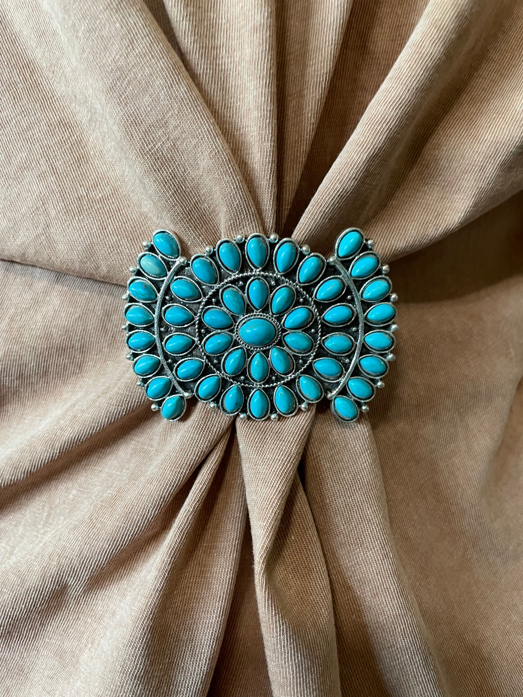 Large Turquoise Cluster Pin