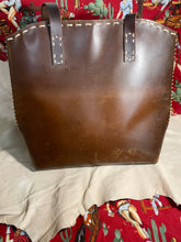 Load image into Gallery viewer, Cashel Leather Large Tote Brown Leather Buck Stitching