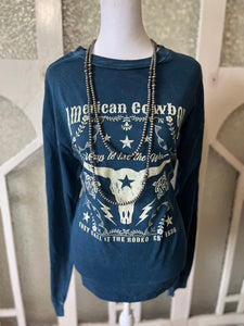 American Cowboy Long Sleeve in Blue